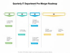 Quarterly it department pre merger roadmap