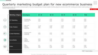 Quarterly Marketing Budget Plan For New Ecommerce Business