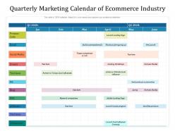 Quarterly marketing calendar of ecommerce industry