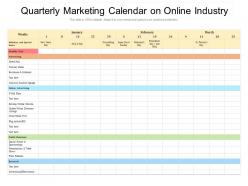 Quarterly marketing calendar on online industry