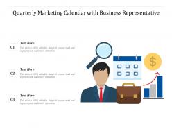 Quarterly marketing calendar with business representative