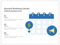 Quarterly marketing calendar with promotion icon