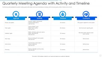 Quarterly Meeting Agenda With Activity And Timeline