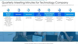 Quarterly Meeting Minutes For Technology Company