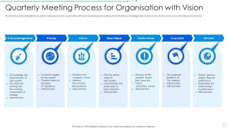 Quarterly Meeting Process For Organisation With Vision