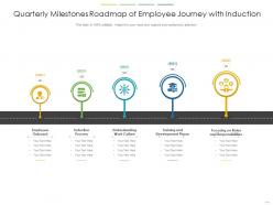 Quarterly milestones roadmap of employee journey with induction