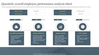 Quarterly Overall Employee Performance Analysis Sheet