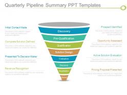 Quarterly pipeline summary ppt templates