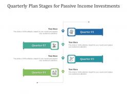Quarterly plan stages for passive income investments infographic template
