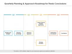 Quarterly planning and approach roadmap for thesis conclusions