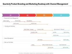 Quarterly product branding and marketing roadmap with channel management