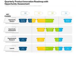 Quarterly product innovation roadmap with opportunity assessment