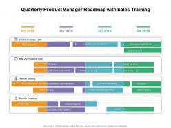 Quarterly Product Manager Roadmap With Sales Training