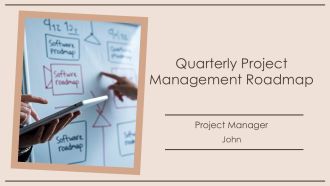Quarterly Project Management Roadmap PPT Mockup AT