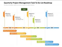 Quarterly project management task to do list roadmap