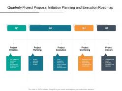 Quarterly Project Proposal Initiation Planning And Execution Roadmap