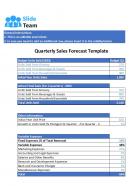 Quarterly Retail Sales Forecast Excel Spreadsheet Worksheet Xlcsv XL SS