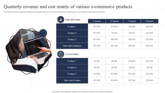 Quarterly Revenue And Cost Matrix Of Various E Commerce Products