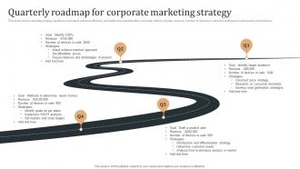 Quarterly Roadmap For Corporate Marketing Strategy