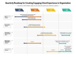 Quarterly roadmap for creating engaging client experience in organization