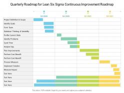 Quarterly roadmap for lean six sigma continuous improvement roadmap