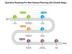 Quarterly roadmap for new venture planning with growth stage