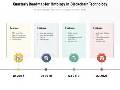 Quarterly roadmap for ontology in blockchain technology