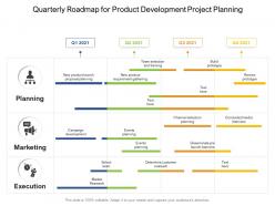 Quarterly roadmap for product development project planning