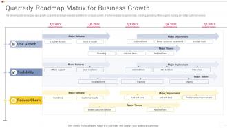 Quarterly Roadmap Matrix For Business Growth