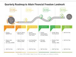 Quarterly Roadmap To Attain Financial Freedom Landmark
