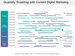 Quarterly Roadmap With Content Digital Marketing Branding And Events