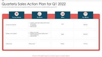 Quarterly Sales Action Plan For Q1 2022