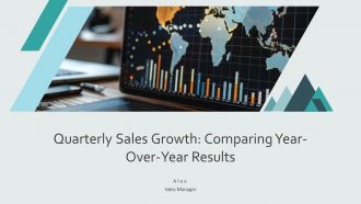 Quarterly Sales Growth Comparing Year Over Year Results PPT Template AT