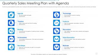 Quarterly Sales Meeting Plan With Agenda