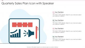 Quarterly Sales Plan Icon With Speaker