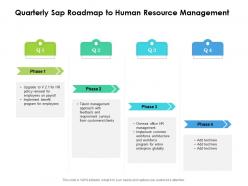 Quarterly sap roadmap to human resource management
