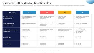 Quarterly SEO Content Audit SEO Strategy To Increase Content Visibility Strategy SS V
