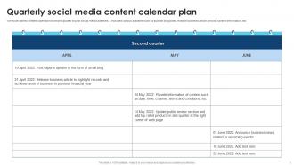 Quarterly Social Media Content Calendar Plan