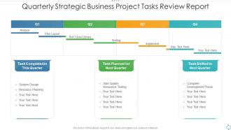 Quarterly strategic business project tasks review report