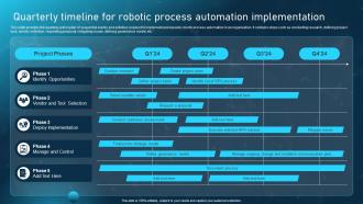 Quarterly Timeline For Robotic Process Automation Implementation Ppt Icon Background Designs
