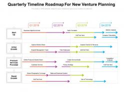 Quarterly timeline roadmap for new venture planning