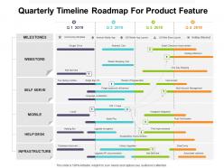 Quarterly timeline roadmap for product feature