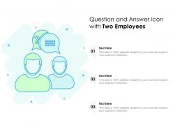 Question and answer icon with two employees
