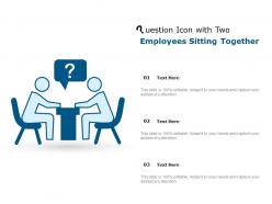 Question icon with two employees sitting together