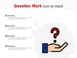 Question mark icon on hand