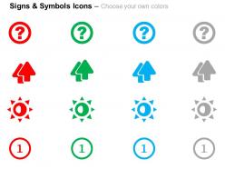 Question mark two arrows first position ppt icons graphics