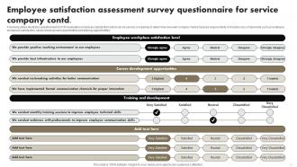 Questionnaire For Company Survey Professional Informative