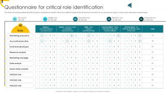 Questionnaire For Critical Role Identification Talent Management And Succession