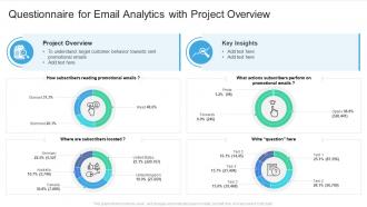 Questionnaire for email analytics with project overview