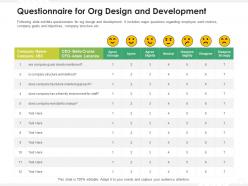 Questionnaire for org design and development